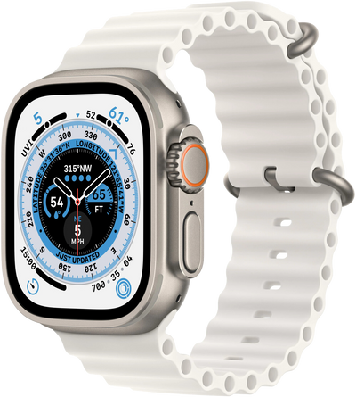 Watch Ultra LTE silber Titan 49mm Armband Ocean White MNHF3