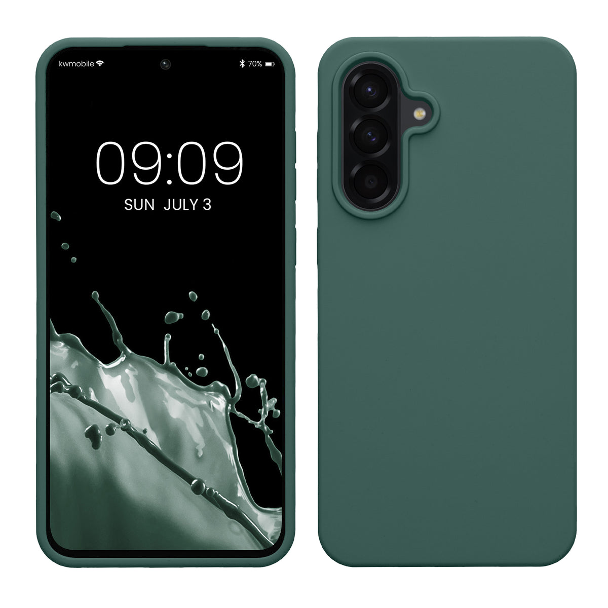 Gummierte Silikon Hülle für Samsung Galaxy A56 5G in Tannengrün