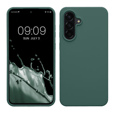 Gummierte Silikon Hülle für Samsung Galaxy A56 5G in Tannengrün