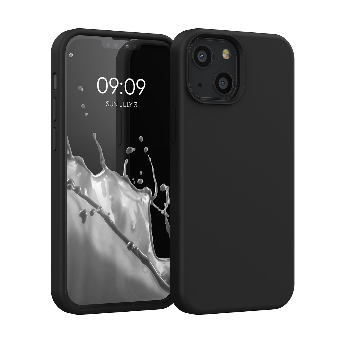 Gummierte Silikon Hülle für Apple iPhone 13 mini in Schwarz matt