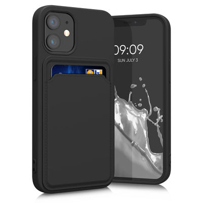 TPU Hülle mit Kartenfach für Apple iPhone 12 mini Schwarz