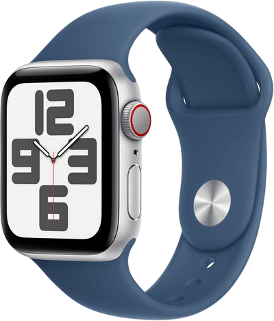 Watch SE 2022 LTE 40mm Silver Alu Sportarmband Denim S/M MXDF3QF