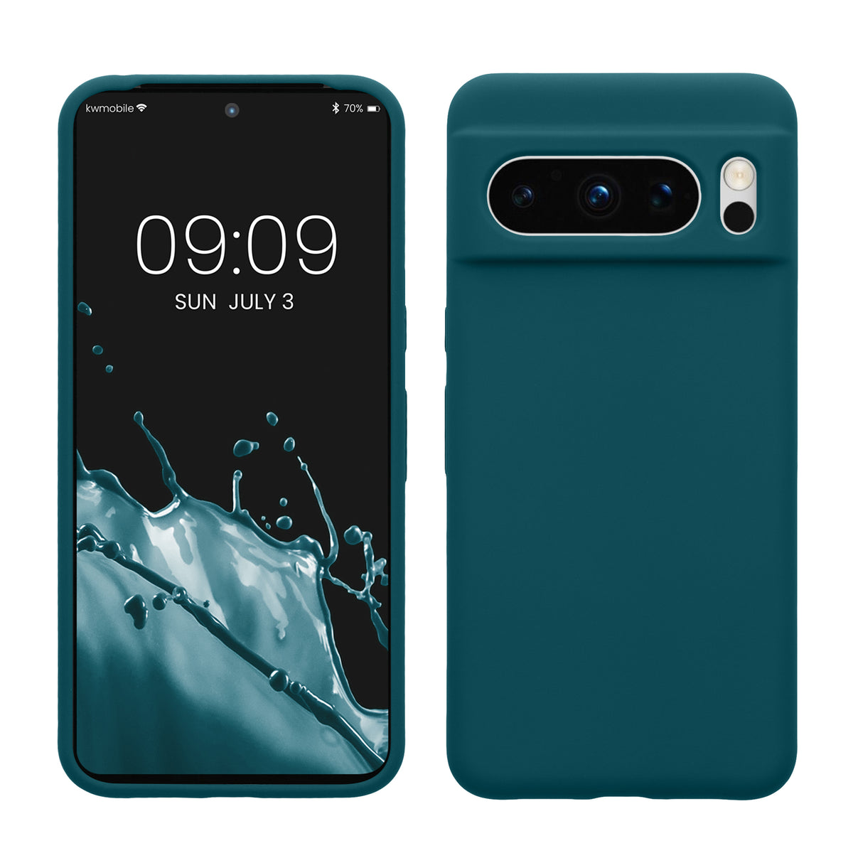 Gummierte Silikon Hülle für Google Pixel 8 Pro in Petrol matt