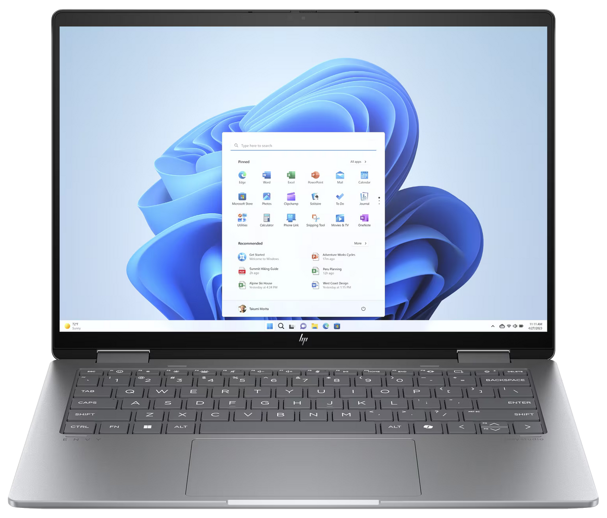 HP Envy x360 14-fc0775ng 14" 2024 WUXGA Ultra 7 155U 16 GB / 512 GB W11H QWERTZ Silber Refurbished - Ohne Vertrag