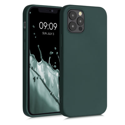 Slim Gummierte Silikon Hülle für Apple iPhone 12 / iPhone 12 Pro in Moosgrün