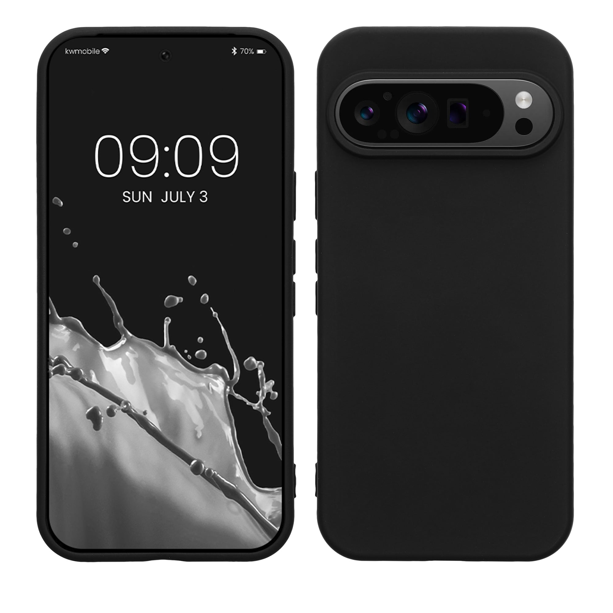 Slim Gummierte Silikon Hülle für Google Pixel 9 / Pixel 9 Pro in Schwarz