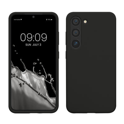 Gummierte Silikon Hülle für Samsung Galaxy S23 in Dunkelgrau