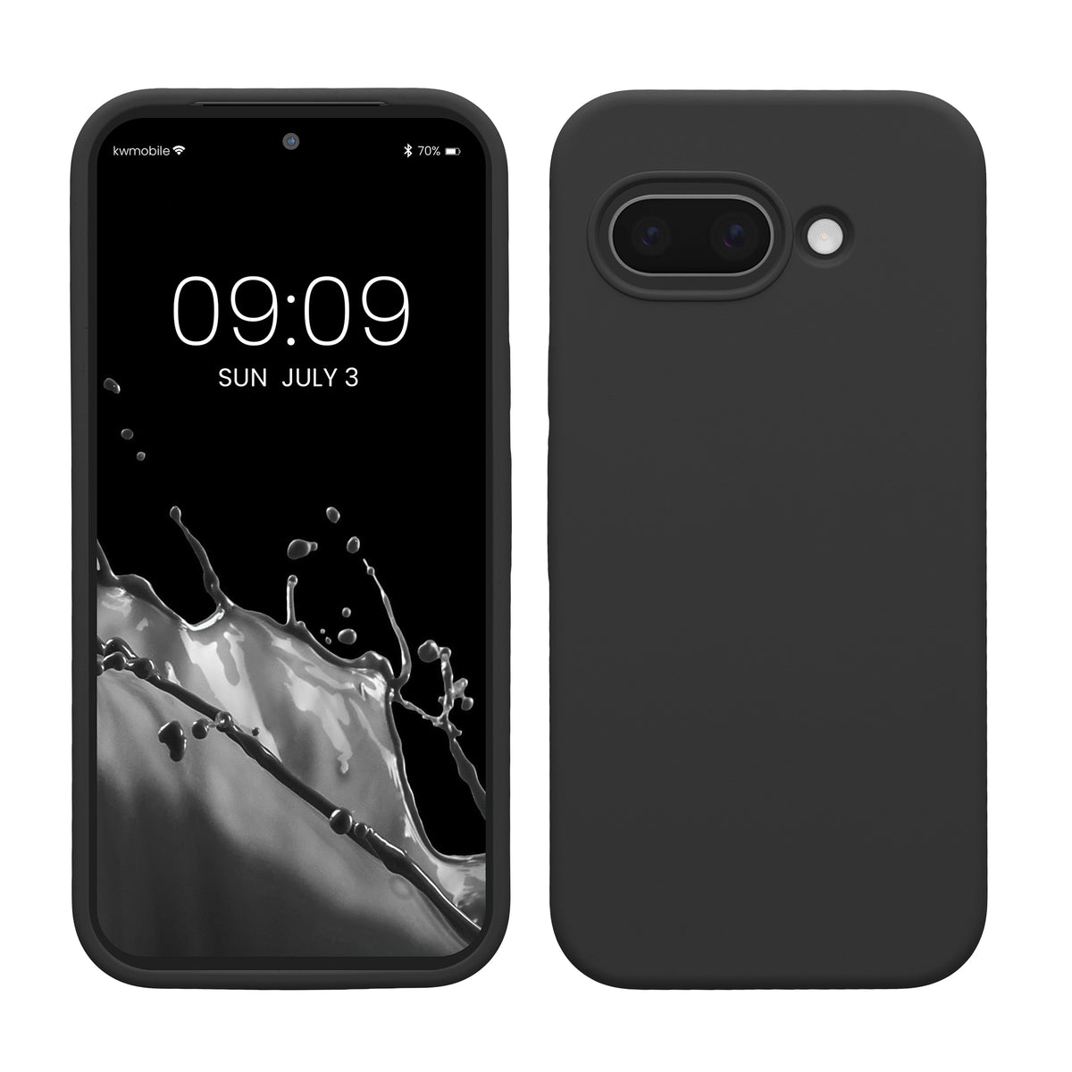 Gummierte Silikon Hülle für Google Pixel 9a in Schwarz matt