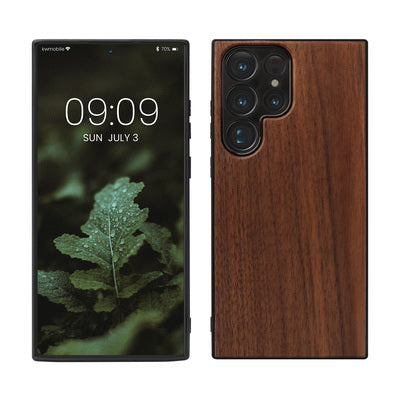 Holzhülle mit TPU Bumper für Samsung Galaxy S23 Ultra Walnussholz