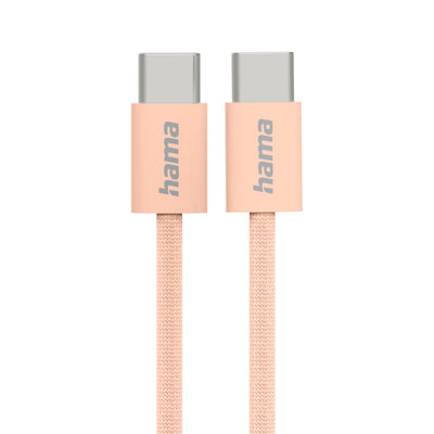 Hama Ladekabel Fabric, USB-C - USB-C, 1m, Nylon, Orange