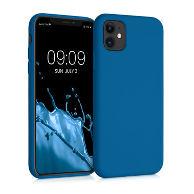 Slim Gummierte Silikon Hülle für Apple iPhone 11 in Blue Reef