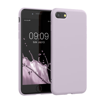 Slim Gummierte Silikon Hülle für Apple iPhone SE (2022) / iPhone SE (2020) / iPhone 8 / iPhone 7 in Nude Lilac