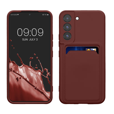 TPU Hülle mit Kartenfach für Samsung Galaxy S22 Tawny Red