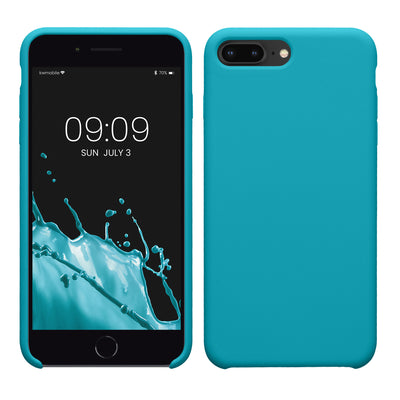 Gummierte Silikon Hülle für Apple iPhone 7 Plus / iPhone 8 Plus in Cool Glacier