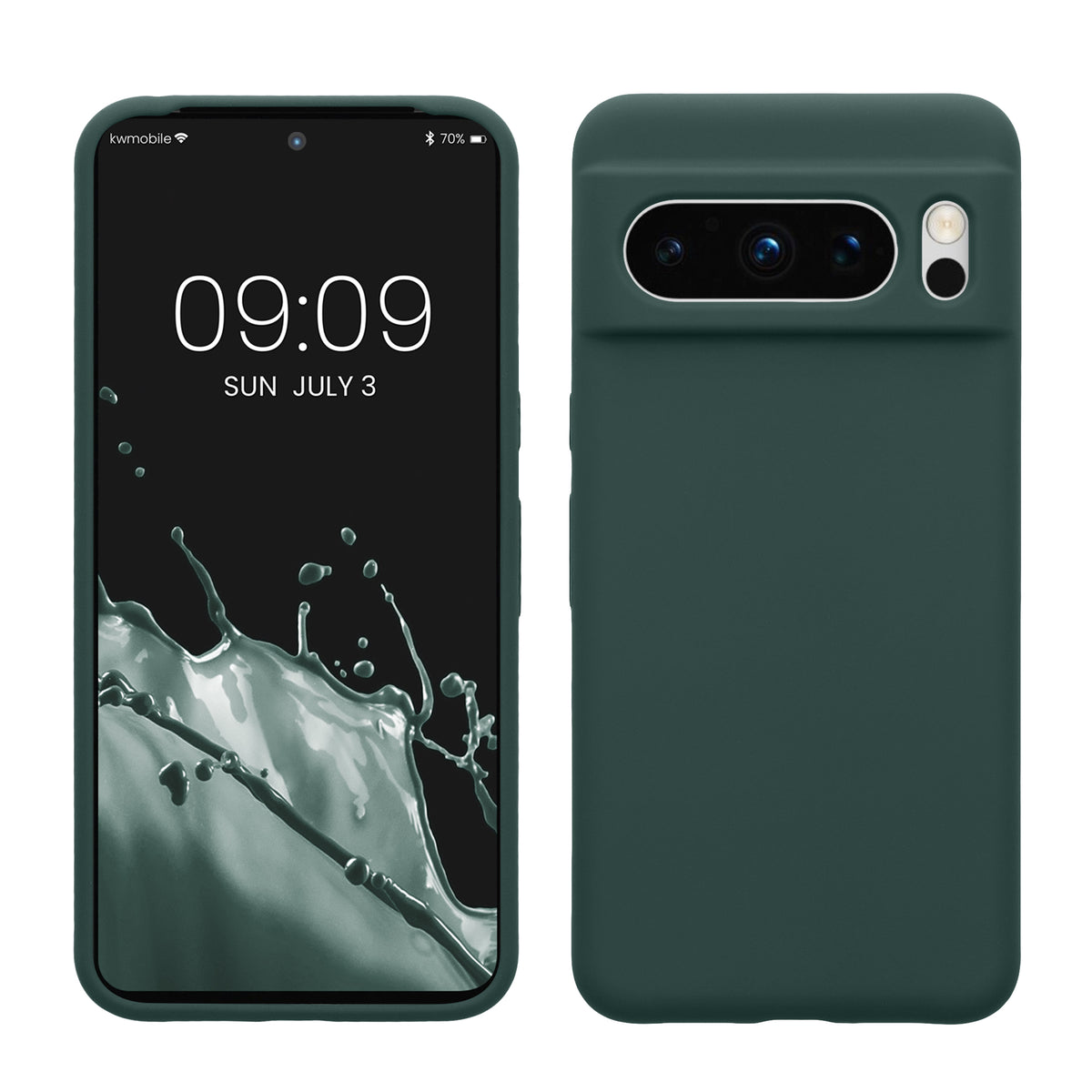 Gummierte Silikon Hülle für Google Pixel 8 Pro in Blaugrün