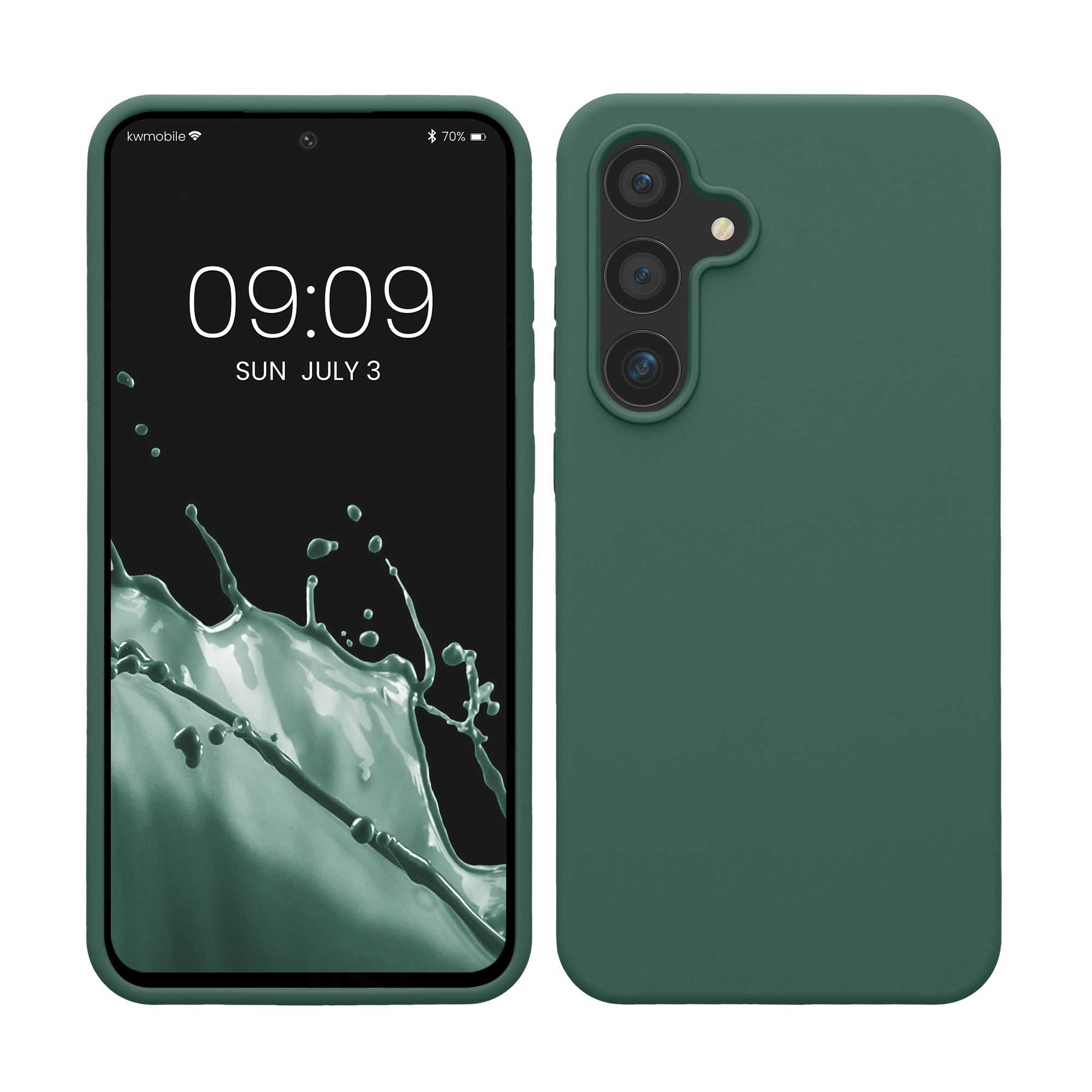 Rubberized silicone shell for Samsung Galaxy S24 Fe in fir green