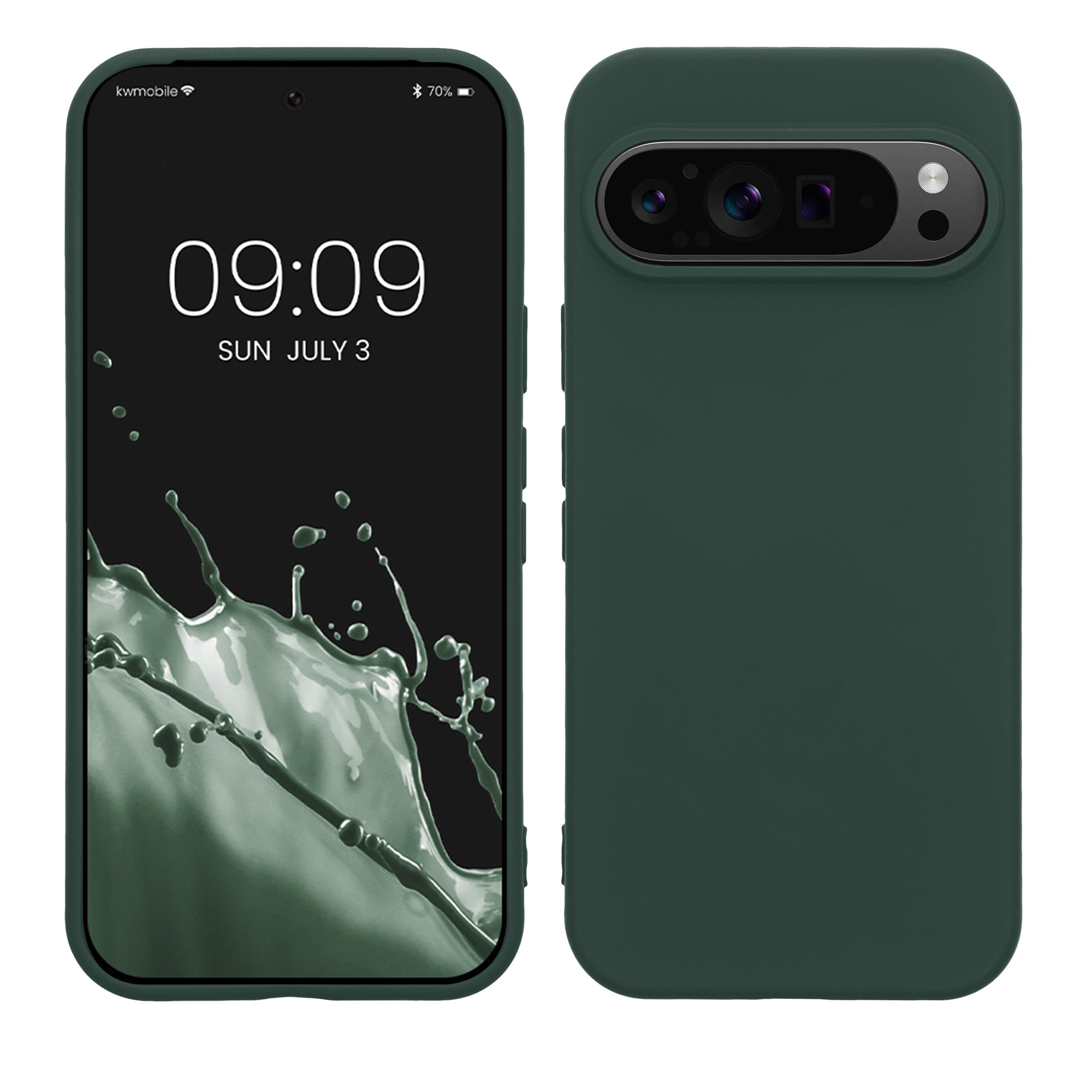Slim Gummierte Silikon Hülle für Google Pixel 9 / Pixel 9 Pro in Moosgrün