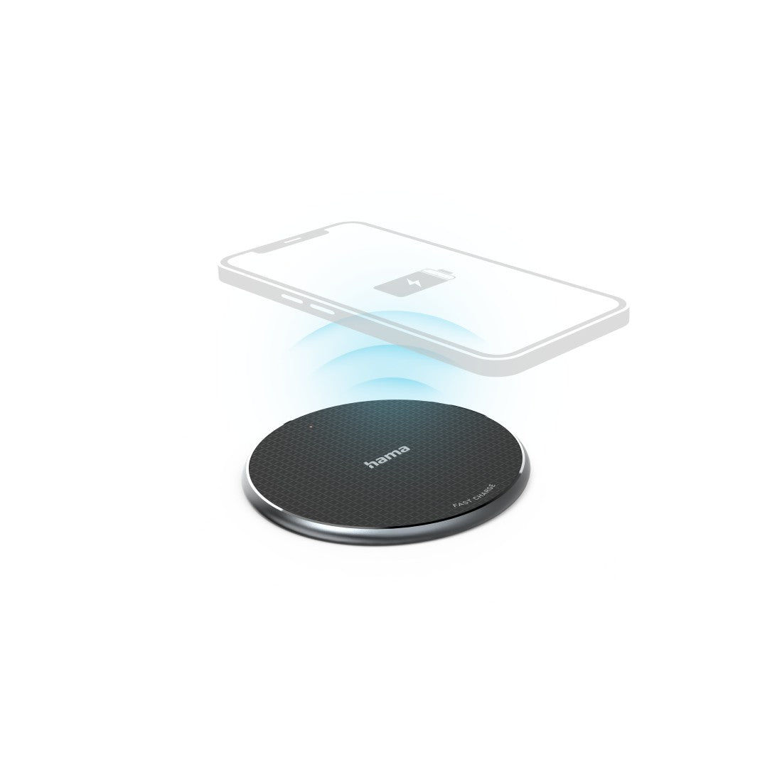 Hama Wireless Charger Set QI-FC10, 10 W, kabelloses Smartphone-Ladepad, Schw.