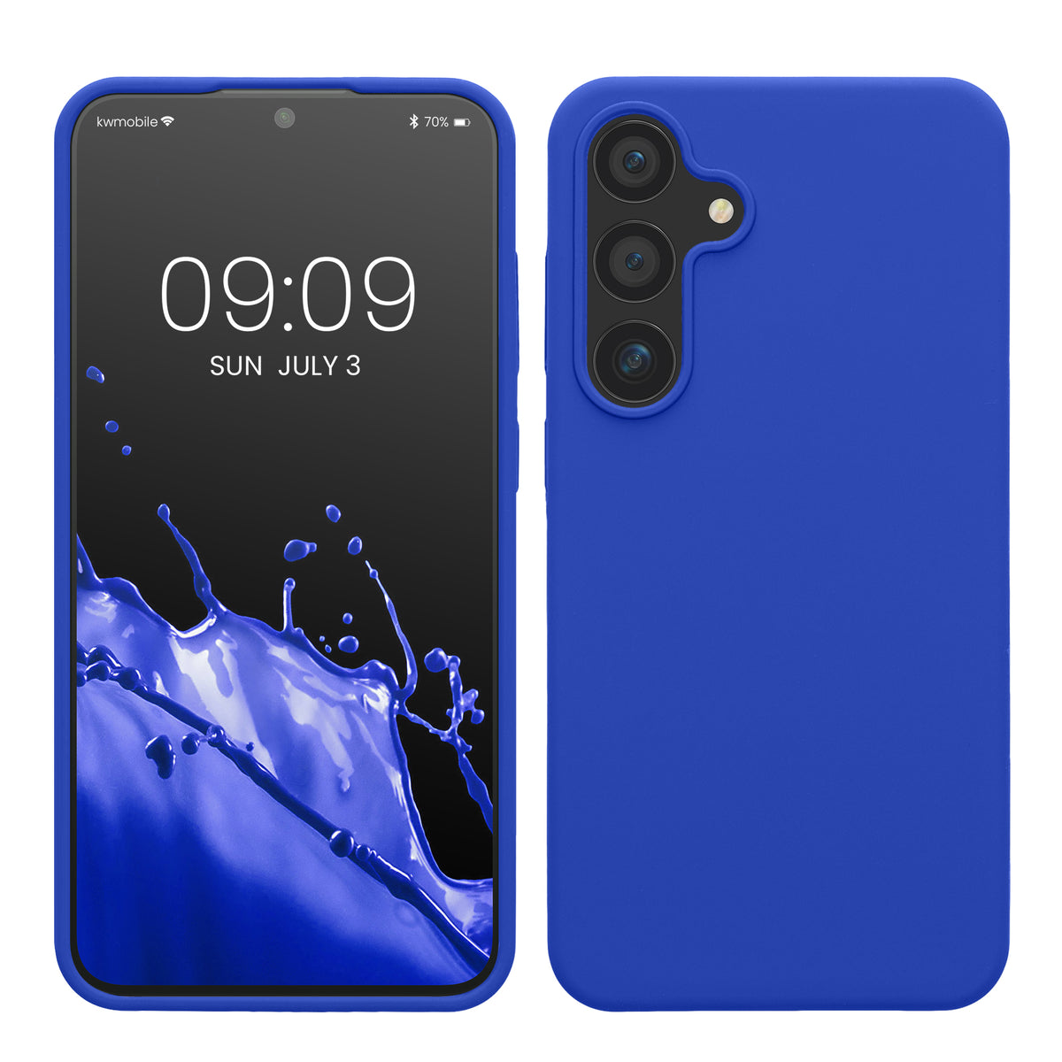 Gummierte Silikon Hülle für Samsung Galaxy S24 Plus in Baltik Blau