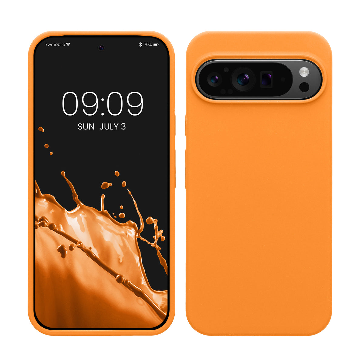 Gummierte Silikon Hülle für Google Pixel 9 Pro XL in Fruity Orange