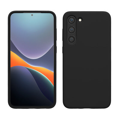 Gummierte Silikon Hülle für Samsung Galaxy S23 Plus in Schwarz matt