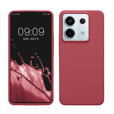 Gummierte Silikon Hülle für Xiaomi Redmi Note 13 Pro 5G / Poco X6 5G in Dark Rose
