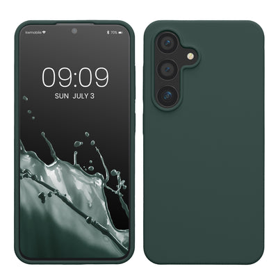 Rubberized silicone shell for Samsung Galaxy S24 in blue -green