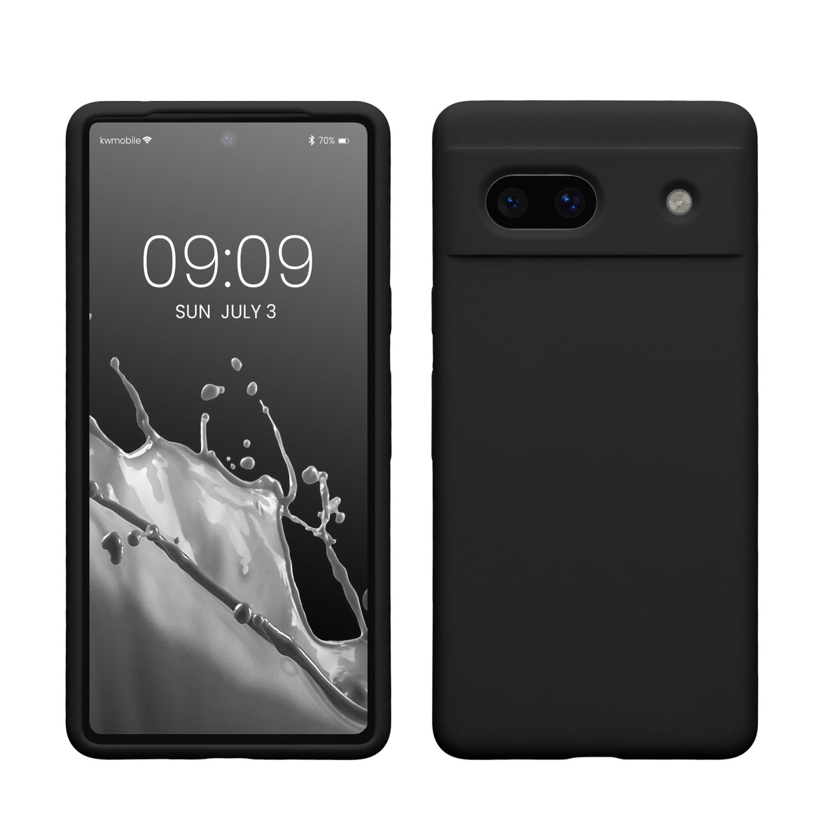 Gummierte Silikon Hülle für Google Pixel 7a in Schwarz matt