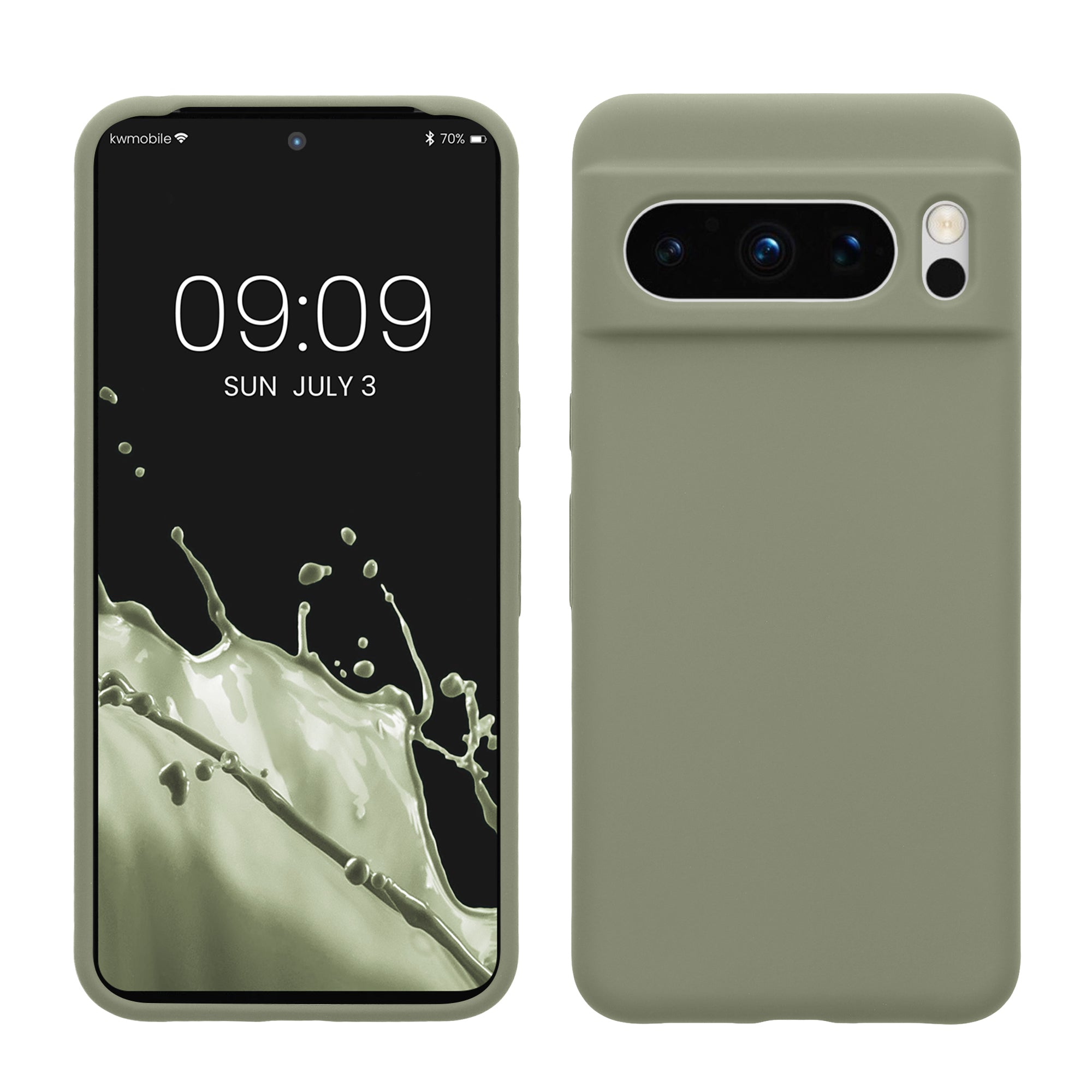 Gummierte Silikon Hülle für Google Pixel 8 Pro in Graugrün