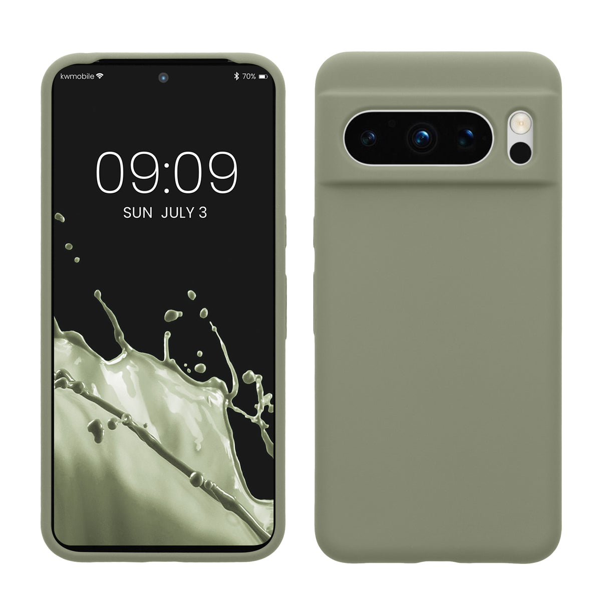 Gummierte Silikon Hülle für Google Pixel 8 Pro in Graugrün