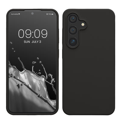 Gummierte Silikon Hülle für Samsung Galaxy S24 in Dunkelgrau