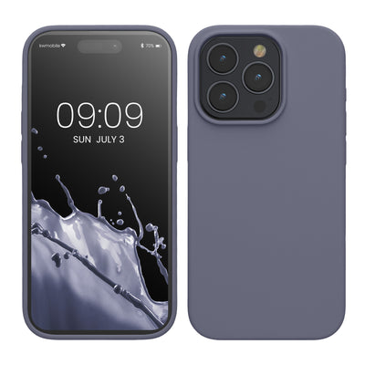Gummierte Silikon Hülle für Apple iPhone 15 Pro in Lavendelgrau