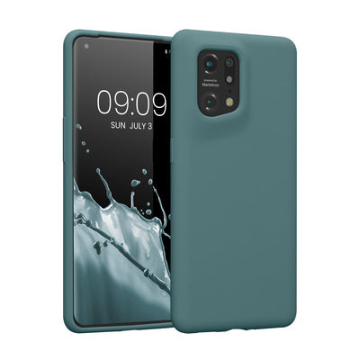 Gummierte Silikon Hülle für Oppo Find X5 (5G) in Arctic Night