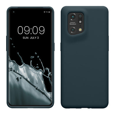 Gummierte Silikon Hülle für Oppo Find X5 (5G) in Dunkler Schiefer