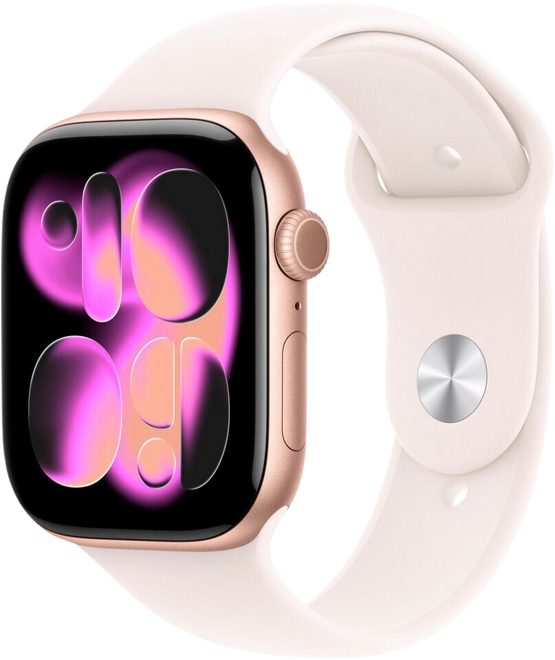Apple Watch 11 GPS Rose Gold Alu 46mm Sportarmband Light Blush M/L MEV74 - Ohne Vertrag