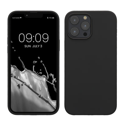 Gummierte Silikon Hülle für Apple iPhone 13 Pro Max in Schwarz matt