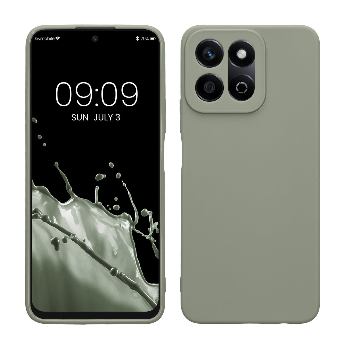TPU Hülle mit Kameraschutz für HONOR 200 Smart 5G / X7C 4G in Graugrün