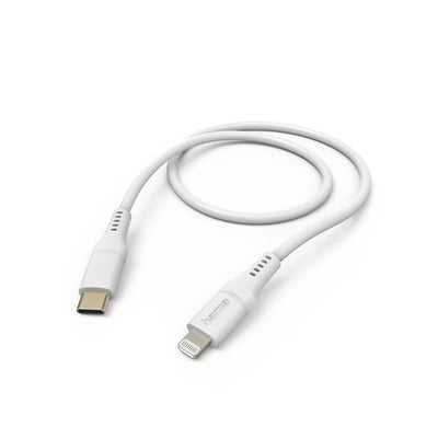 Hama Ladekabel Flexible, USB-C - Lightning, 1,5 m, Silikon, für iPhone, Weiß