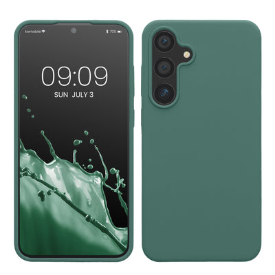 Gummierte Silikon Hülle für Samsung Galaxy S24 Plus in Tannengrün