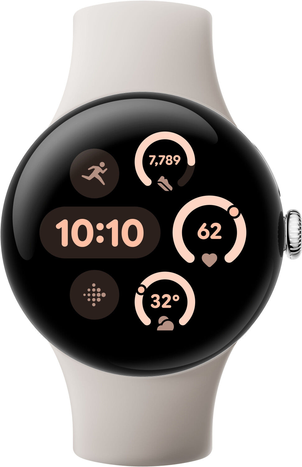 Google Pixel Watch 3 41mm 4G Polished Silver Sportarmband Porcelain silber - Ohne Vertrag