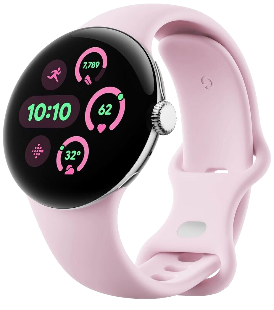 Google Pixel Watch 3 41mm Bluetooth Polished Silver Sportarmband Rose Quartz - Ohne Vertrag