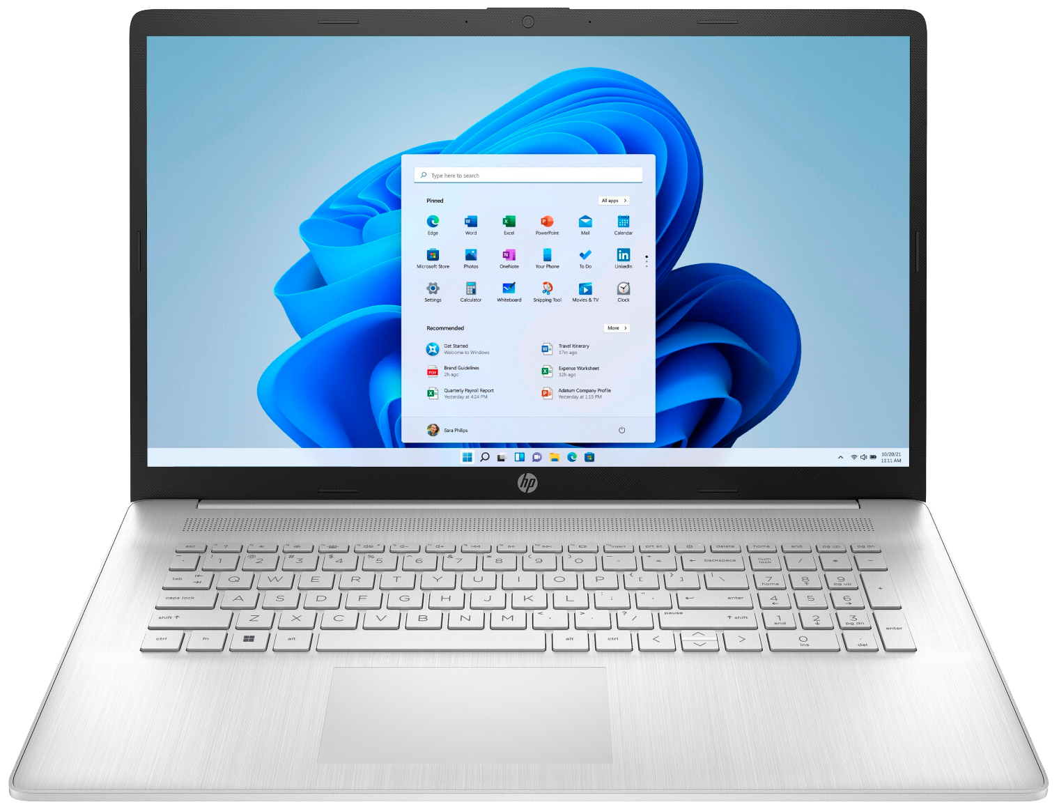HP 17-cp2750ng 17" 2023 FHD Ryzen 5 7520U 8 GB / 512 GB SSD W11H QWERTZ Silber Renew - Ohne Vertrag