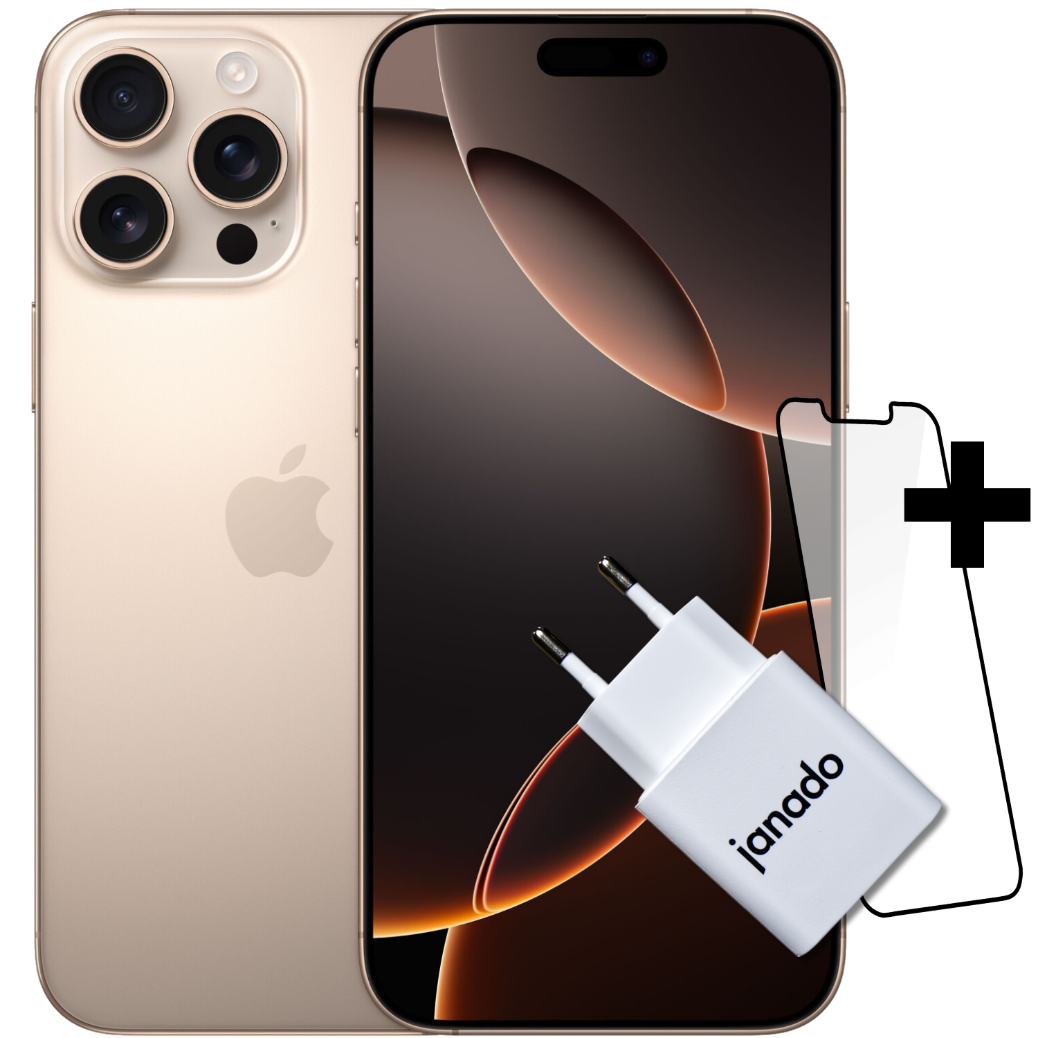 iPhone 16 Pro Max - 1TB + Vorinstallierter Displayschutz + 20W USB-C Power Adapter