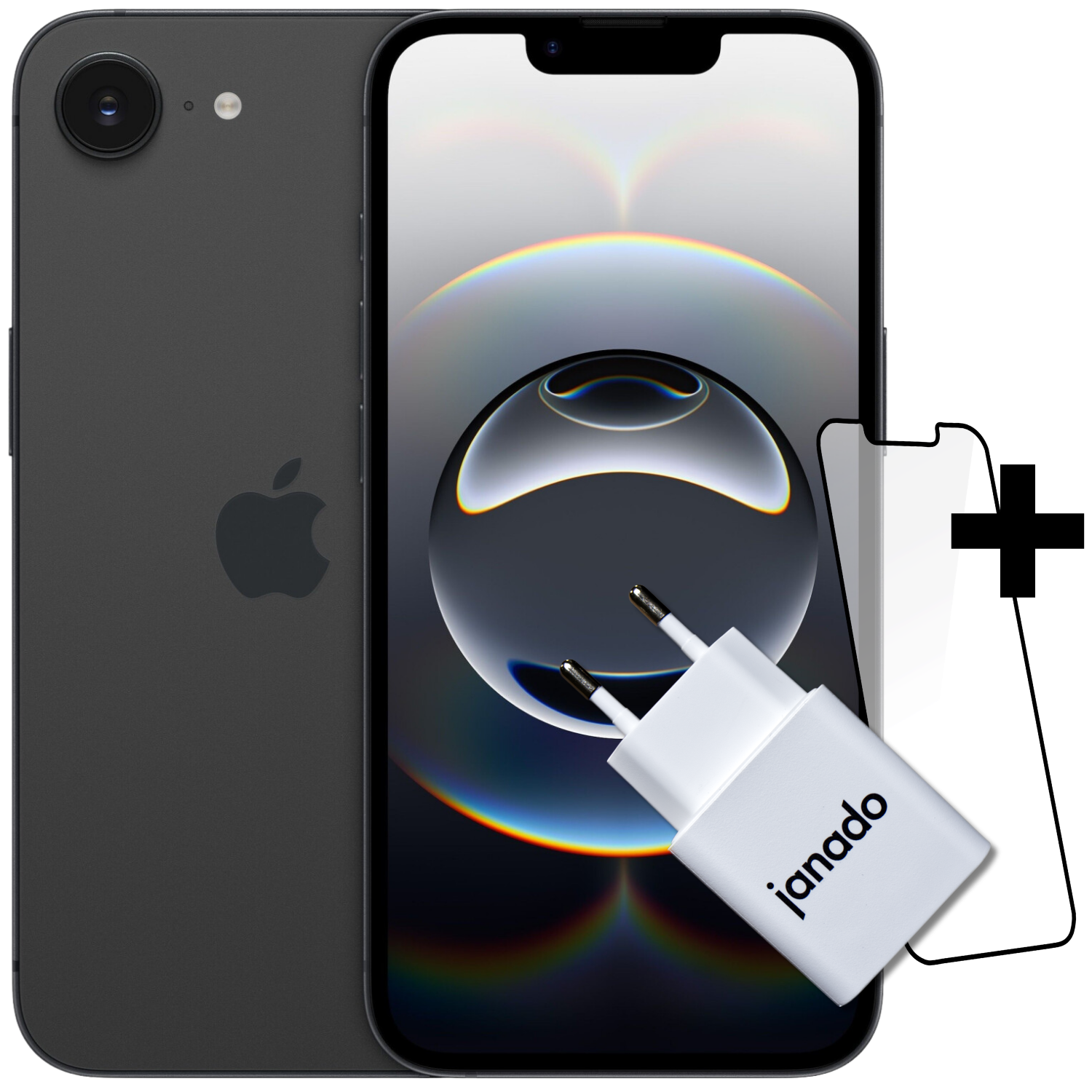 iPhone 16e - 128 GB + Vorinstallierter Displayschutz + 20W USB-C Power Adapter