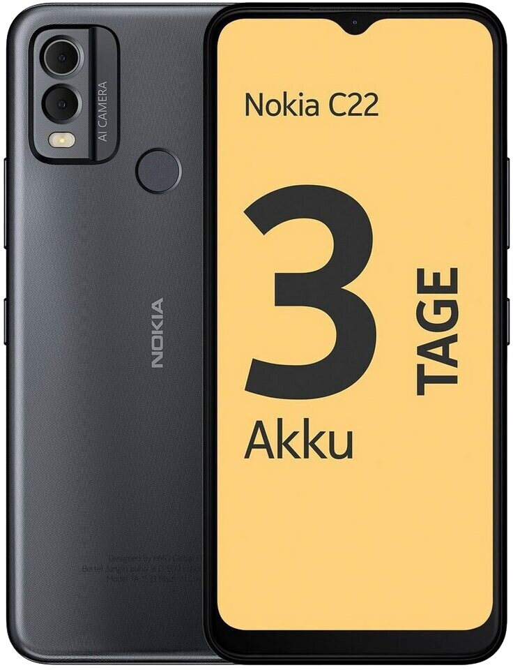 Nokia C22 Dual-SIM schwarz - Ohne Vertrag