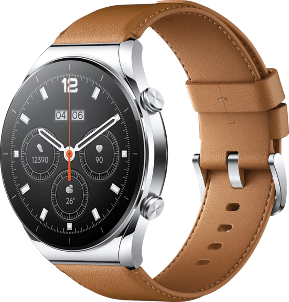Xiaomi Mi Watch S1 46mm silber Edelstahl Armband braun