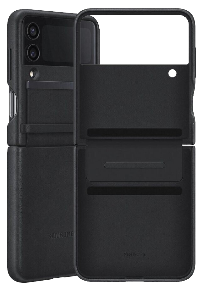 Samsung Flap Leather Cover (Galaxy Z Flip 4) schwarz - Ohne Vertrag