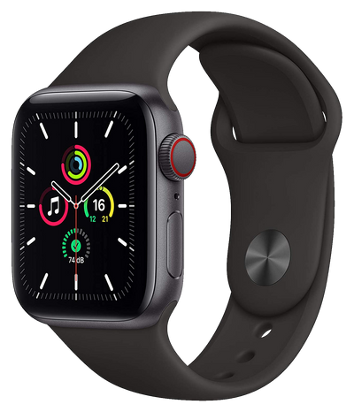 Watch SE LTE Space Grau Alu 40mm Sportarmband Schwarz MKR2