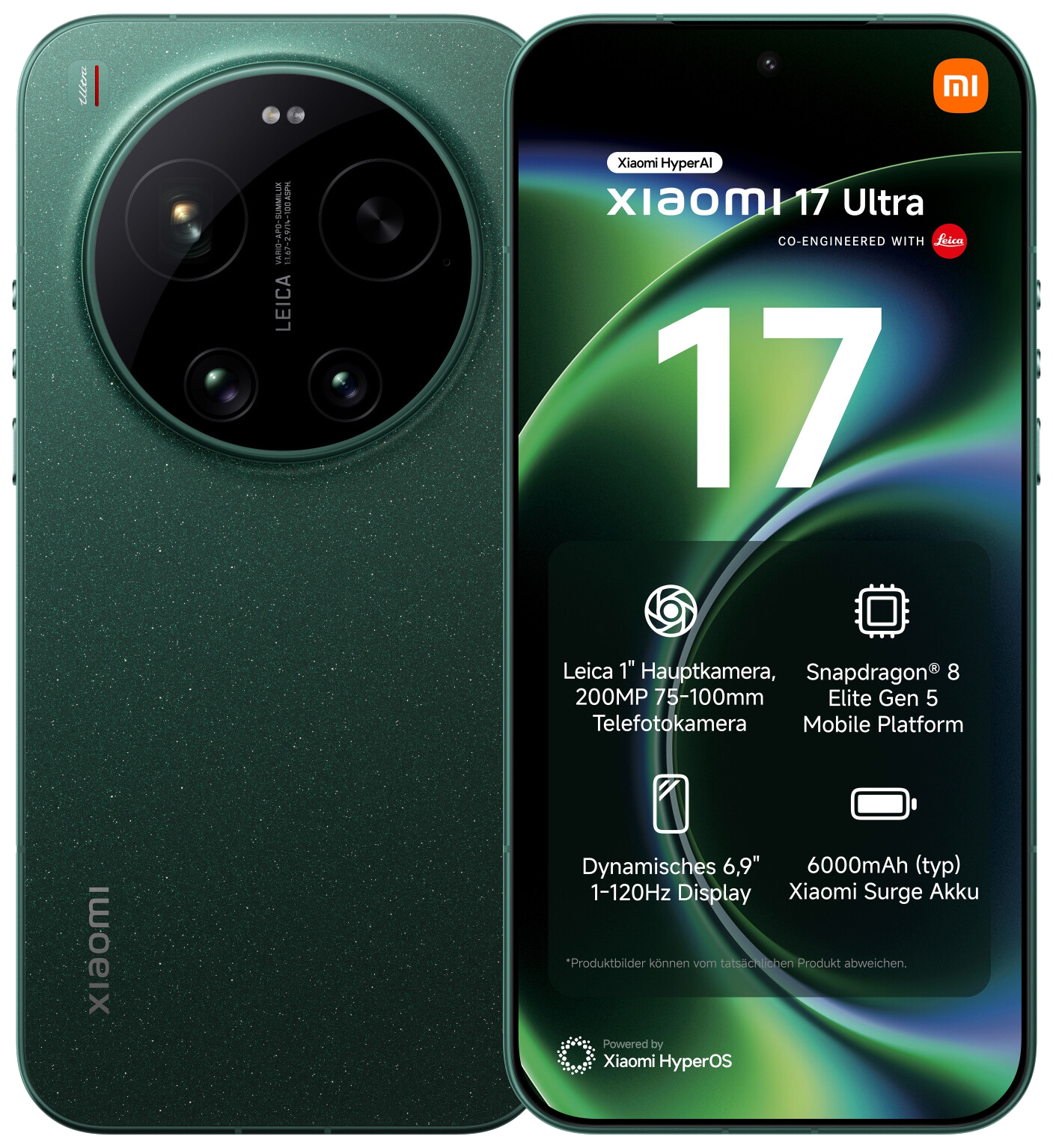 Xiaomi 17 Ultra 5G Dual-SIM grün - Ohne Vertrag