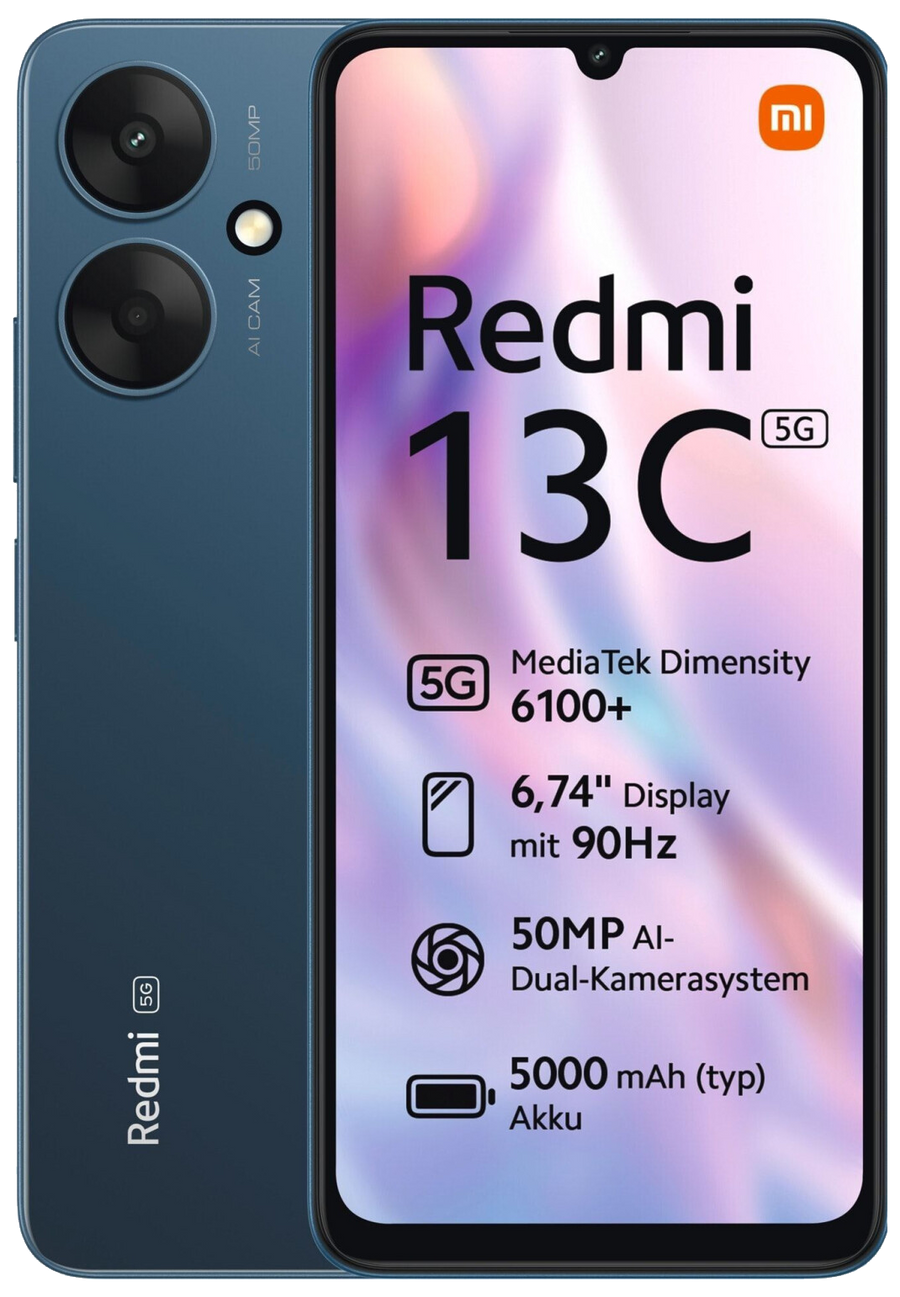 Xiaomi Redmi 13C 5G Dual-SIM 4GB RAM blau - Ohne Vertrag